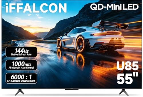 iFFALCON 55" 4K MiniLED Smart TV | PS5 & Xbox Ready, 4X HDMI 2.1 | Hotel, Home & Office Use | 144Hz VRR 240Hz, Dolby Vision Gaming, Dolby Atmos, IMAX Enhanced, Google TV, Alexa | 55U85 - Image 1