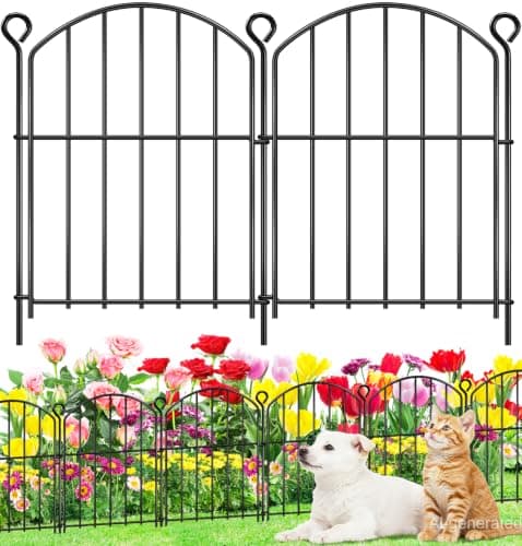 Decorative Garden Fence 17in (H) x10ft (L), Arched Rustproof Metal No Dig Fence for Dogs & Rabbit, Ornamental Animal Barrier for Flower Beds, Border Panels Fencing for Yard & Patio Outdoor Decor - Image 1