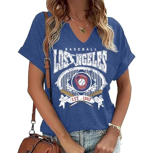 Baseball Shirts for Women Game Day Fan Shirt Baseball Mom Tshirt Casual Gifts Short Sleeve Tops - Image 1