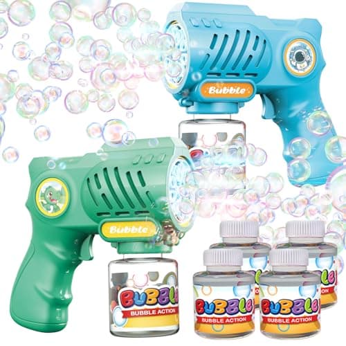 EagleStone Toys for 3+ Year Old Boys Girls, 2 Pack Bubble Gun Machine with Bubble Solution, Outdoor Toy for Kids Ages 4-8,Kids Toys for Ages 3-4 4-6 5-7, Birthday Gifts for 3 4 5 6 7 8 Year Old Boys - Image 1