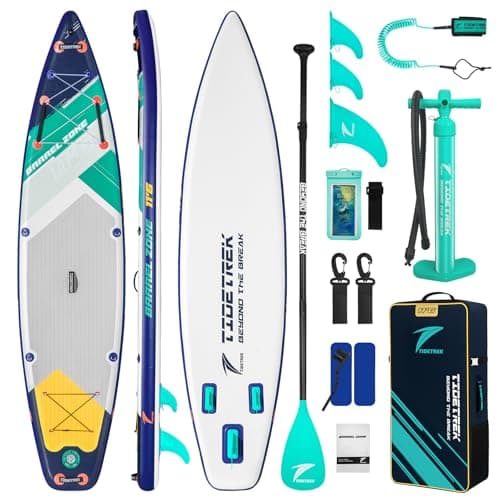 TIDETREK 11'6" Inflatable Stand Up Paddle Boards, Premium SUP Accessories, Non-Slip Comfort Deck for Youth & Adults (Ocean Sunrise) - Image 1