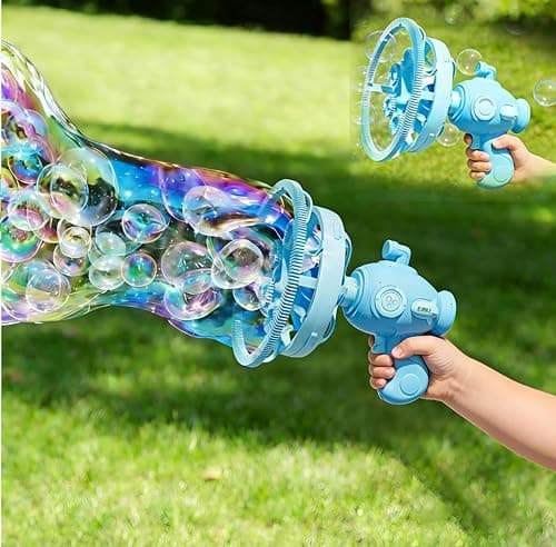 Bubble Gun for Kids, Automatic Bubble Machine with Double Bubble Effect, 1000+ Bubbles Per Minute, Birthday Christmas Party Favors Gift for Boys Girls Toddlers Age 3-9 - Image 1