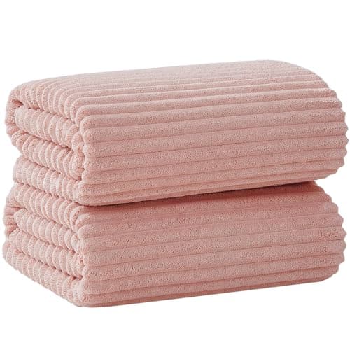 NALIVO Oversized Bath Sheets 40x80 Inches Extra Large Bath Towels for Adults Super Soft Quick Dry Highly Absobent Microfiber Shower Towels for Bathroom, Pool, Gym, Yoga Towel (Pink, 2Piece) - Image 1
