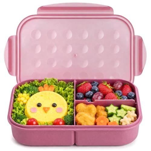 MISS BIG® Bento Lunch Box for Kids, 1150ml, 3 Compartments, Rose Pink