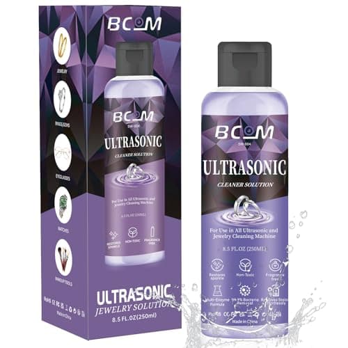 Ultrasonic Jewelry Cleaning Solution, Great for Use in All Ultrasound Machines, Eyeglass and Rings, Effective Solution for Cleaning Gold, Silver, Platinum, Diamonds, and Watch, 8.5 oz/250 ml (Purple)