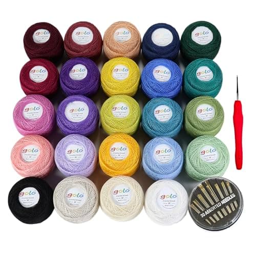 golo 24 Skeins Crochet Thread Size 30 Embroidery Thread 10gX24 Crochet Yarn for Hand Knitting 30-24-1 - Image 1