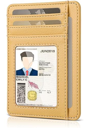 Teskyer Slim Wallet for Men, Minimalist Front Pocket RFID Blocking Leather Wallet Credit Card Holder for Men & Women - Image 1