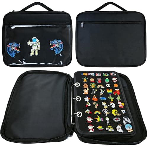 miiinaps Black 6 Binder Enamel Pin Display Bag,Pin Books For Collectors,Pins Board Storage Organization Box Can Holds Pins, Brooches,Paper Clips,Sports medal.(Black 6 Binder,Without Accessories) - Image 1