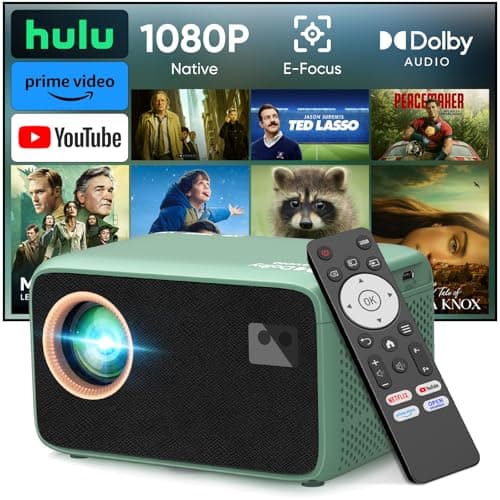 TMY 4K Projector with WiFi Bluetooth, Compatible with Netflix/Prime Video/YouTube, Outdoor Portable Home Theater Movie Projector, Smart Mini Projector for Indoor Outdoor Movies, Gaming and Camping - Image 1