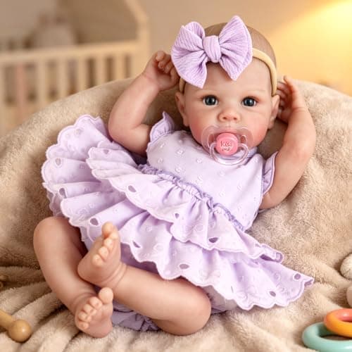 Milidool Reborn Baby Dolls - 20 Inch Realistic Baby Doll Real Life Baby Dolls Lifelike Newborn Baby Doll Girl Soft Body with Feeding Kit for 3+ Years Old Kids Gifts - Image 1