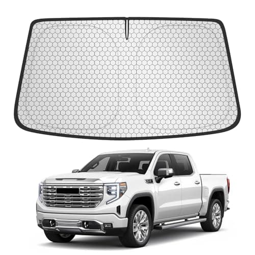 TOOWitt Custom Fit Windshield Sun Shade for Chevrolet Silverado & GMC Sierra 1500/2500/3500 (2019–2026), Edge-to-Edge No-Gap Fit, Blocks Heat & UV, Step Into a Cooler Truck