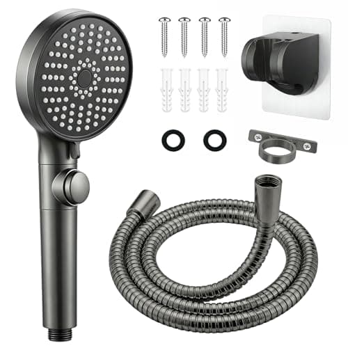 ECOHARV RV Shower Head with Hose, High Pressure Handheld RV Shower Head Replacement with On Off Switch,5 Modes,Power Jet, Camper Shower Head for RV,Travel Trailer,Motorhome,Boat RV Essentials,Gray - Image 1