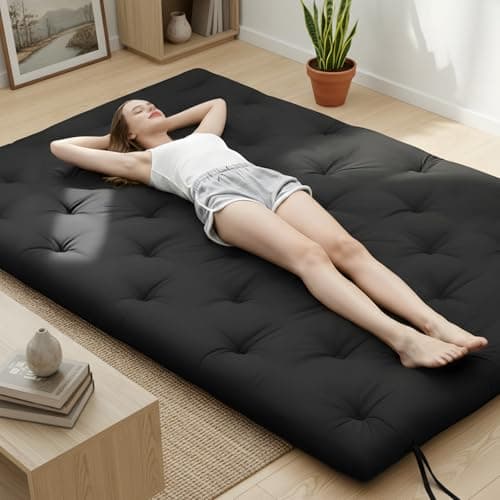 Syrinx Water Resistant Japanese Futon Mattress, King Size 80"x76", 2.5 Inch Thick Japanese Floor Mattress Tatami Mat, Foldable Floor Bed Sleeping Pad for Dormitory Guest Room Camping - Image 1