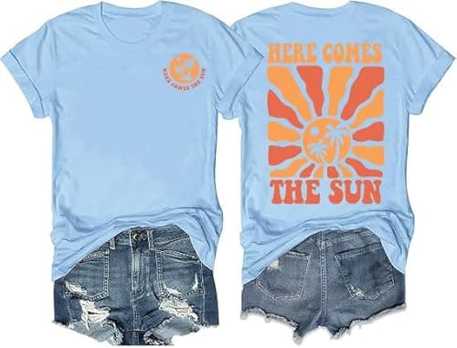 YHHR Womens Hawaiian Shirts Summer Casual Beach Sunshine Tropical T-Shirt Graphic Tees Short Sleeve Tops - Image 1