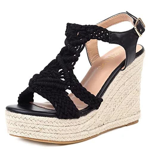 RUSAUISE Espadrille Wedge Sandals for Women Comfortable Strappy Platform Sandals Casual Summer Shoes - Image 1