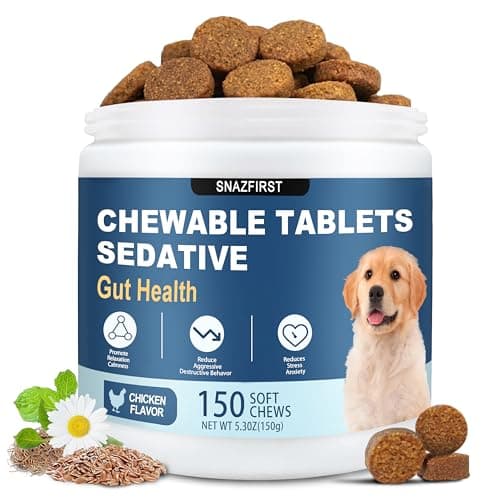 SNAZFIRST Calming Chews for Dogs Anxiety Relief, Dog Calming Chews-Anxiety and Stress Relief Treats Melatonin Bites Sleep Aid Calm Dog with Noise,Thunder,Barking,Separation(Chicken Flavor, 150 Chews) - Image 1