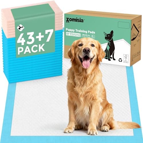 ZOMISIA Health Monitoring Puppy Pee Pads for Dogs Extra Large - 28" x 34" 7 Color Changing Pee Pads with pH Indicator + 43 Dog Potty Training Pad, Odor-Control, Super Absorbent & Leak-Proof, 50 Count - Image 1