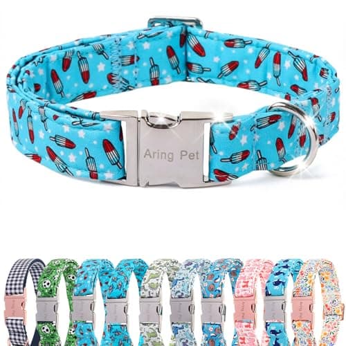 ARING PET Summer Dog Collar for Small Medium Large Boy Dogs-Blue Ice Pop S - Image 1