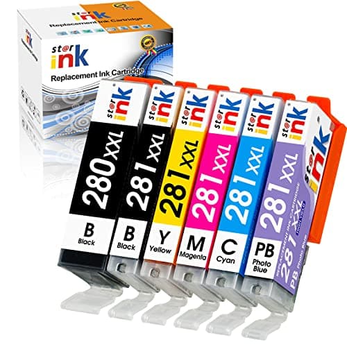 PGI-280XXL CLI-281XXL Replacement for Canon 280 281 Ink Cartridges Compatible with Canon TS9120 Ink Cartridges TR8620a TS8120 TS8220 TS8320 TR8620 TR8520 Printer(PGBK,BK,C,M,Y,PB) 6-Pack - Image 1