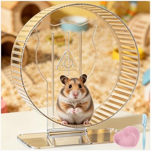 FURLINGDA Silent Hamster Wheel 9.3", Quiet Spinner Running Wheel with Adjustable Stand & Non-Slip Track – Ideal Small Animal Cage Accessories for Hamsters Gerbils Dwarf Syrian Mice