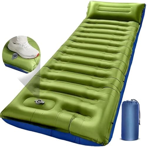 NINTYNINE Camping Sleeping Pad, 5.9" Extra-Thick Reinforced Camping Mat with Built-in Pillow & Foot Pump, Ultralight Compact Inflating Camping Air Mattress for Backpacking Hiking Travel Tent Beach - Image 1