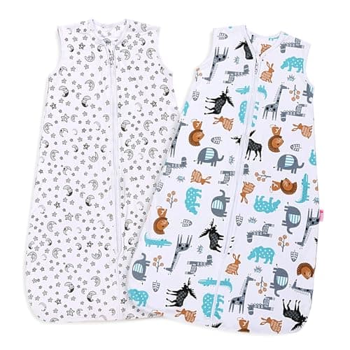 Lictin Baby Sleep Sack 0.5 Tog - 2 Pack Toddler Sleeping Sack 18-36 Months, Summer Baby Sleeping Bag, Sleeveless Baby Wearable Blanket with Adjustable Length and 2-Way Zipper - Image 1
