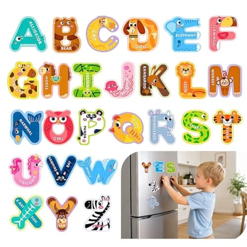 Magnetic Letters, 26 Uppercase Alphabet Magnets Fridge Magnets for Toddlers & Kids ABC Magnets for Fridge & Whiteboard, Letter Recognition & Early Spelling Learning Toys - Image 1