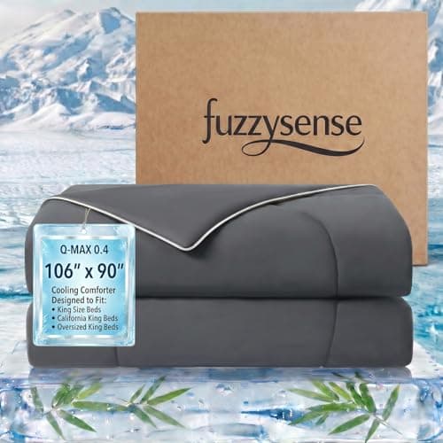 Cooling Comforter King Size - Cooling Blankets for Hot Sleepers & Night Sweats, Lightweight Comforter for Summer, Dual-Sided Cool Quilt, All-Season Soft Breathable Cold Blanket for Sleeping, Ice Grey - Image 1