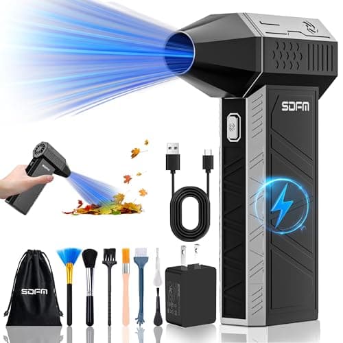 SDFM Compressed Air Duster - Electric Air Duster with Built in Brushless Motor,130,000RPM, 3-Speed Adjustable Air Blower - Suitable for Keyboard, Computer, car, and Home Cleaning (X3) (Max-Black) - Image 1