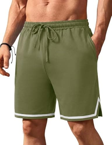 Marvmys Men’s Pajama Shorts Soft Comfortable Lightweight Elastic Drawstring Men Sleep Shorts with Pockets Army Green XL - Image 1