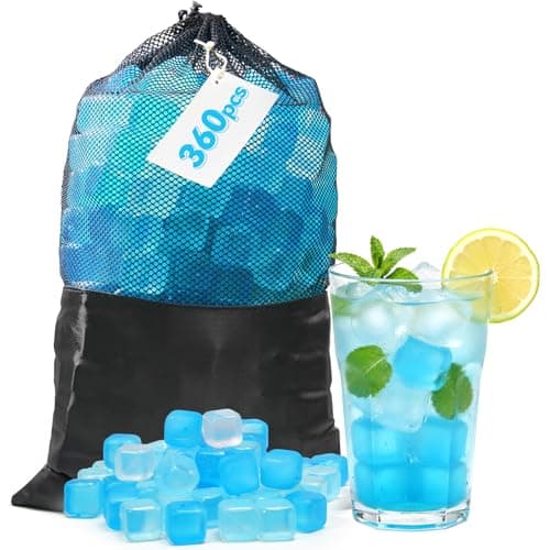 Nilpferd 360 Pack Reusable Ice Cubes for Drinks, BPA-Free Ice Packs for Lunch Boxes, Coolers, Refreezable Plastic Ice Cubes Without Diluting Drinks for Party Hosts & Outdoor Ice Baths Enthusiasts - Image 1