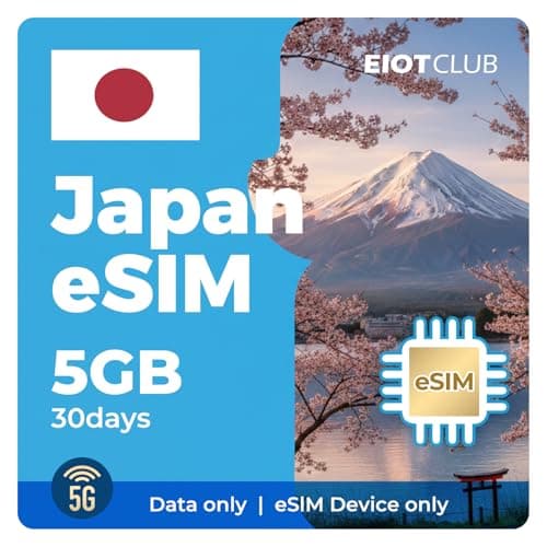 Japan eSIM, 5GB for 30 Days - 5G/4G High-Speed Network Prepaid eSIM for International Travel, QR Code Activation, Data Only, No Phone Number - Image 1