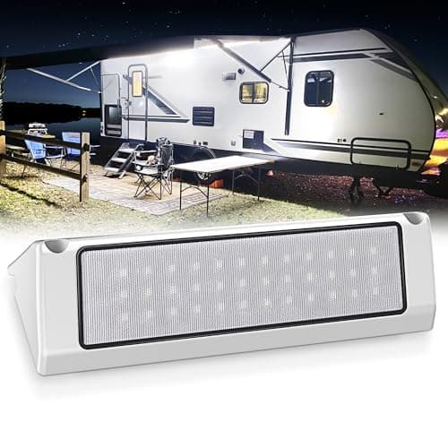 MICTUNING 9 Inch RV Exterior LED Porch Utility Light, 12V 6000K Awning Lights Replacement Lighting IP67 Waterproof for RVs Trailers Campers Motorhome, White - Image 1