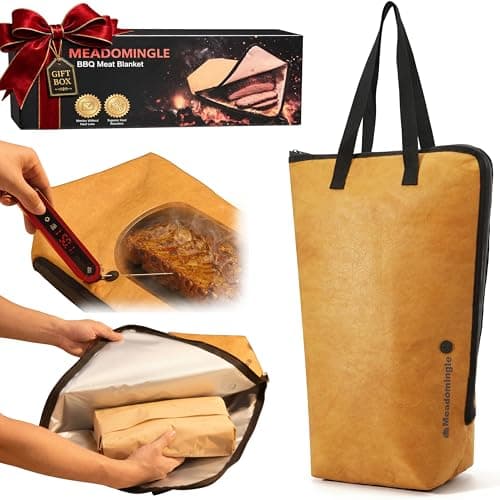 BBQ Blanket for Resting Meat with Thermometer Probe Port - Insulated Meat Resting Bag for Brisket, Pork Shoulder, Turkey - Heavy Duty Meat Resting Bag, Father's Day Birthday Gift for Men Dad Husband - Image 1