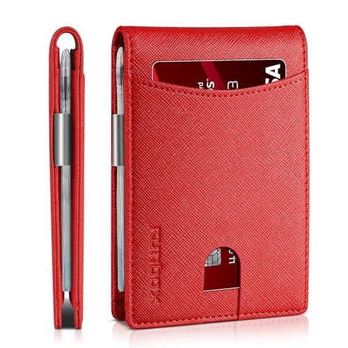 RUNBOX Slim Money Clip Wallets for Men RFID Blocking 11 Card Holder Minimalist Small Leather Bifold Novelty Men's Wallet Front Pocket Gift Box - Image 1