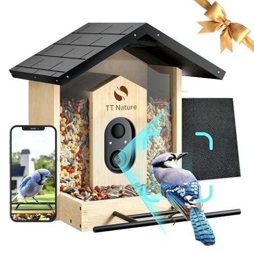 TT Nature Bird Feeder with Camera Solar Powered, Upgraded 1.5L Smart Bird Feeder Camera for Bird Watching, Auto Capture & Instant Real-time Notifications, Ideal Gift for Bird Lovers - Image 1
