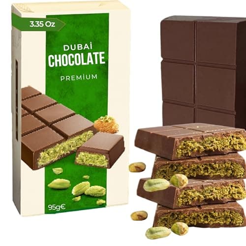 Chobella Dubai Chocolate Bar Pistachio, Premium Mini Dubai Chocolate Bar with Pistachio Cream and Kataifi, Viral Candy with Shredded Phyllo Dough, Knafeh, 3.35oz (95g) - Image 1
