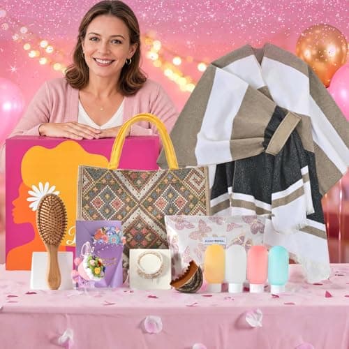 Bearhug Luxury Gift Box for Women - Elegant Wrap Poncho Shawl & Versatile Tote Bag Set - 12Psc Premium Birthday Gifts for Mom, Thinking of You, Anniversary, Get Well Soon Unique Gift Basket - Image 1