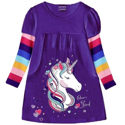 VIKITA Toddler Girls Dresses Long Sleeve Girl Dress for Kids 3-8 Years LH5807, 4T - Image 1