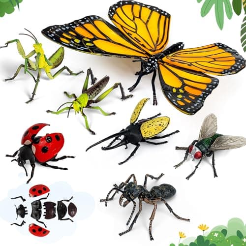 ECOHDT 7 Pcs Lifelike 3D Insect Puzzle Toys,1:1 Scale Replica Bug Building Blocks,Slot-Together Assembly Educational Figures,Ideal Gift for Boys Girls Ages 5 6 7 8+,Perfect for Classroom and Party - Image 1