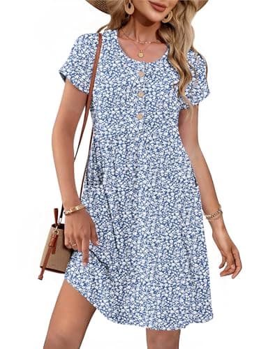MOLERANI Summer Dresses for Women 2026 Casual Crew Neck Sundresses Short Sleeve Fashion Beach Vacation Dress with Pockets - Image 1