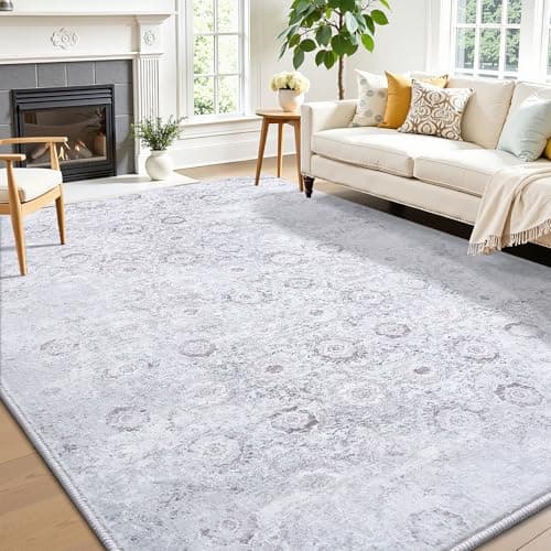 Vanmoos 5x7 Area Rugs for Living Room, Bedroom - Machine Washable, Non-Slip Bedside Rug, Large Soft Floor Carpet for Office, Dining Room, Farmhouse and Home Decor, Nordic Serenity/Grey - Image 1