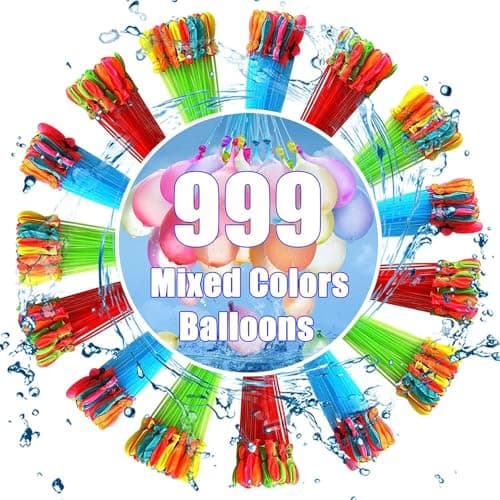 999 PCS Summer Fun Water Balloons for Kids Adults Quick Fill Water Balloons Set Summer Splash Party Easy Quick Fun Outdoor Backyard for Swimming Pool A14 - Image 1