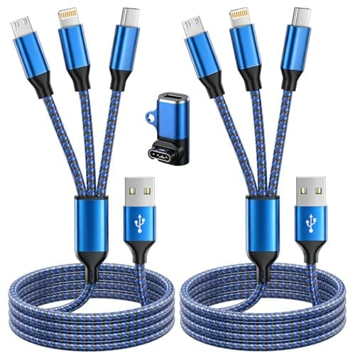 4-in-1 Multi Charging Cable for Garmin Watch/iPhone 17, USB Cable iPhone Charger Cord with USB-C/L/Micro USB Port for iPhone 17-8/iPad/Galaxy, 1 USB C Adapter Compatible with Garmin Fenix 8 7 - Image 1