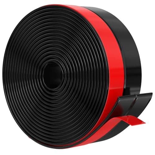 【2026 New Upgrade】 Wide Silicone Weather Stripping Door Seal with Strong Adhesive 3" x 17 ft, Draft Stopper Tape for Door Frame, Side and Bottom Gaps Strip for Glass Shower, Black - Image 1