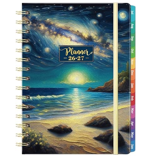 Planner 2026-2027 - Academic Planner 2026-2027, July 2026 - June 2027, 8.4" x 6.3", 26-27 Planner Weekly and Monthly, 26-27 Calendar Planners with Colorful Tabs, Pocket, Hardcover - Dreaming Sea
