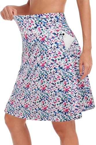 KORALHY Skorts Skirts for Women Dressy, Womens Golf Skort with 4 Pockets High Waist Tennis Skirt 20" Knee Length Skorts Skirts 2XL - Image 1