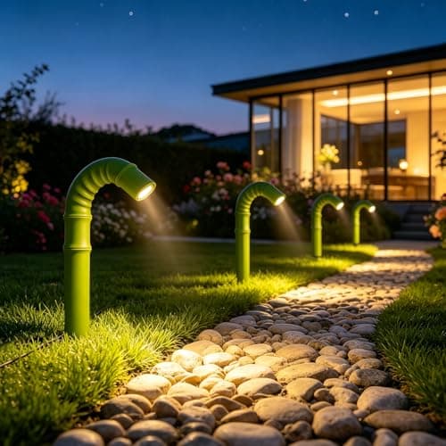 Collasis Solar Garden Lights, Solar Pathway Lights Outdoor 4 Pack, 3500K Warm LED Solar Lights Outdoor Waterproof with Split Design Flexible Bend Bamboo Stakes for Yard Lawn Patio Decor Outside - Image 1