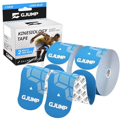 GJUMP Kinesiology Tape, 40 Count Precut Strips 2 Rolls, Original Cotton Elastic Athletic Tape for Muscle Strain Relief & Joint Support, Waterproof & Breathable Sports Tape - Image 1