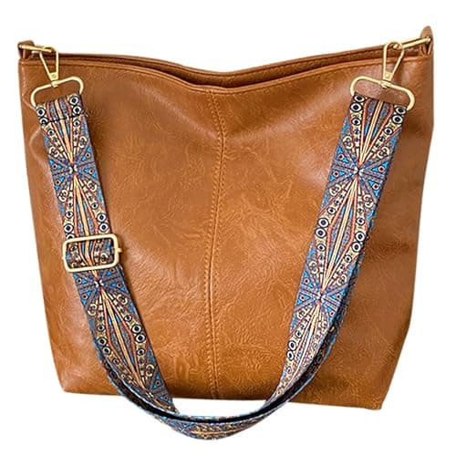 MaijjLyn Hobo Bags Vegan Leather Crossbody Bag Guitar Strap Shoulder Purses with Zipper Handbags for Women Work Vacation - Image 1